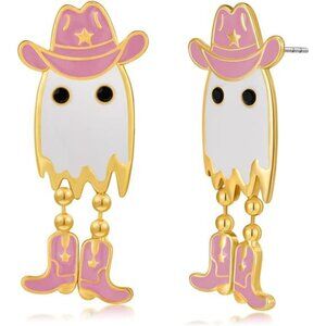 ✨ Cute Pink Ghost Earrings – Playful Halloween Jewelry